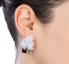 Blue Lace Leaf Stud