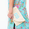 Monogrammed Straw Clutch