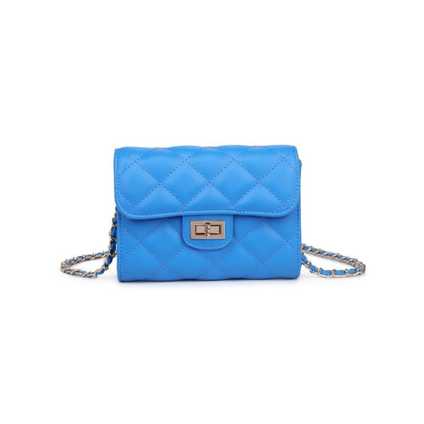 Blue Quilted Chain Bag