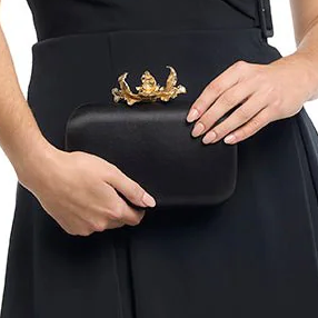 Adele Orchid Lock Clutch