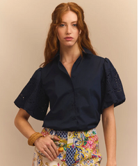 Angelina Elbow Sleeve Lace Shirt