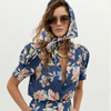 Athina Linen Shirt in Blue Poppy