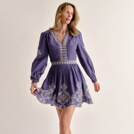 Blake Mini Dress in Indigo