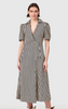 Clark Dress in Ganache Pinstripe