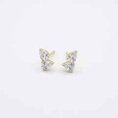 Double Pear CZ Studs