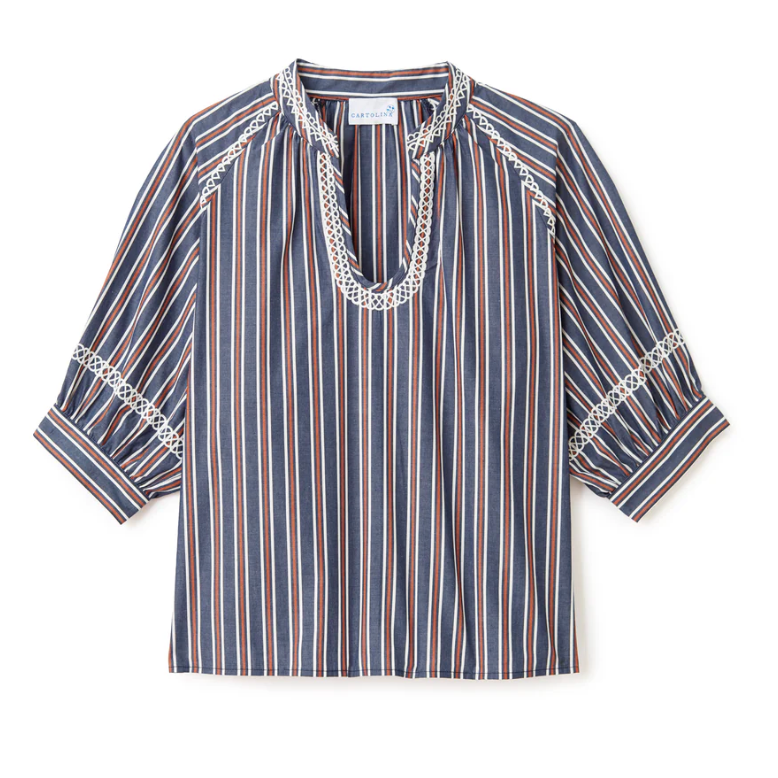 Eleanor Top in Cartolina Navy St.