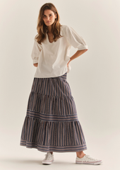 Kylie Midi Skirt in Cartolina Navy St.