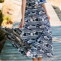 Pavillion Skirt in Fish Print