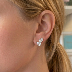 Double Pear CZ Studs