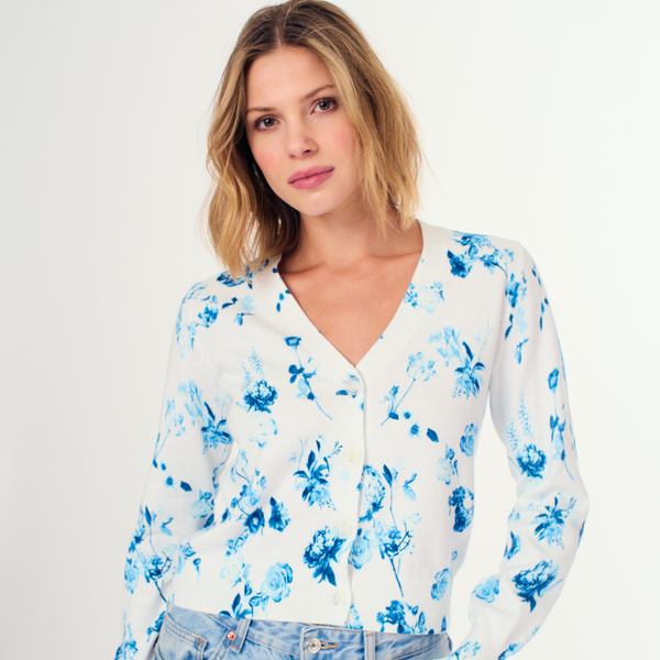 Blue Toile Cardie