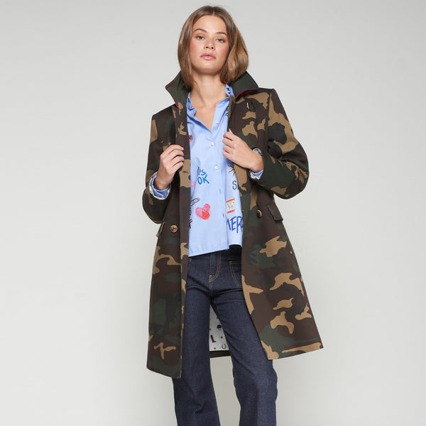 Kate Trench Coat in Camo