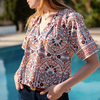 Lacy Tie Top in Arched Floral