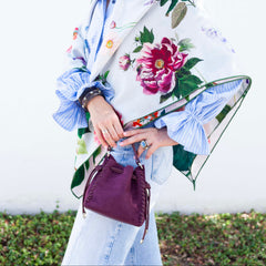 Les Fleurs Scarf in Pink/Blue
