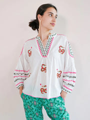 Magnolia Blouse with Snakes