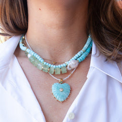 Malene Amazonite Heart Charm
