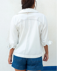 Poppy Popover Top in White