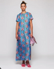 Floral Striped Silk Dress