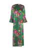 Green Floral Silk Dress
