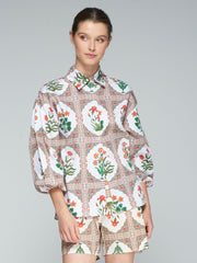 Puff Sleeve Shirt in Motivo Flower