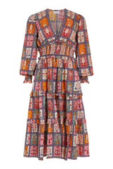 Sloan Dress in Harvest Grid