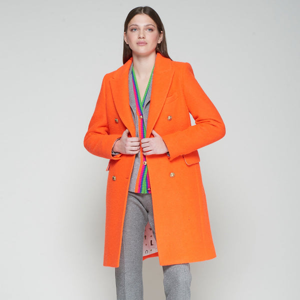 Orange Double Breasted Coat