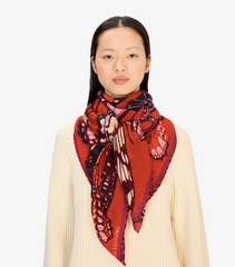 Papillons Square Scarf in Red