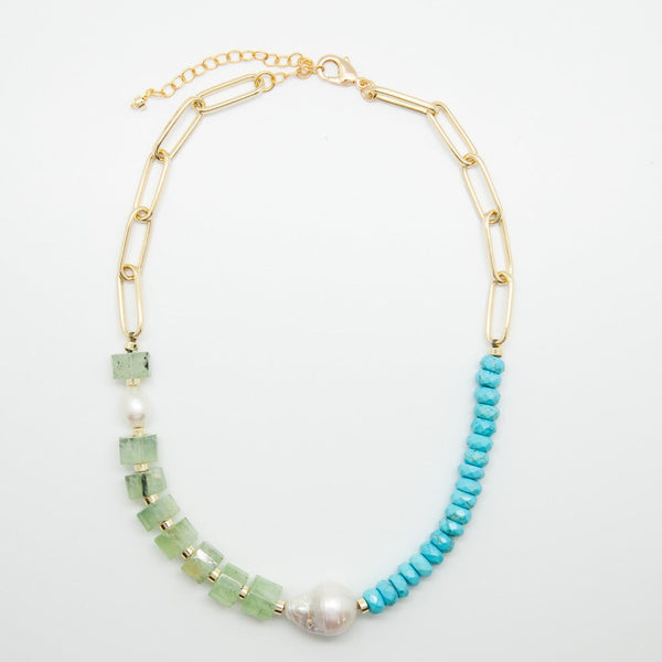 Prehnite & Turquoise Necklace