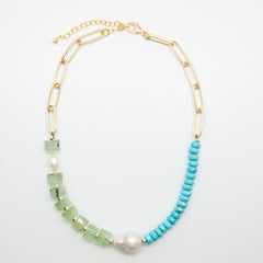 Prehnite & Turquoise Necklace