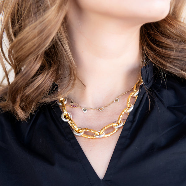 Ravelle Hammered Chain Necklace