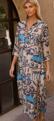 Midi Shirt Dress in Roma Blue