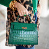Rose Handbag in Green Croc