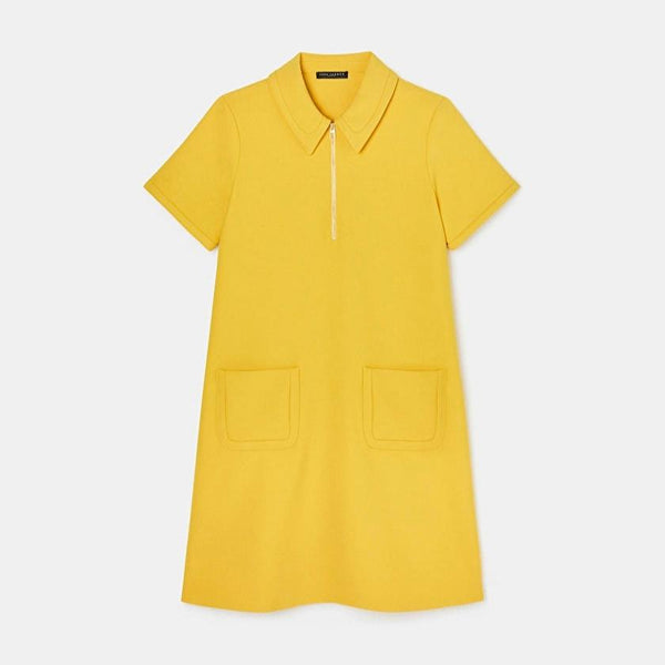 Rubina Yellow Double Canvas Dress