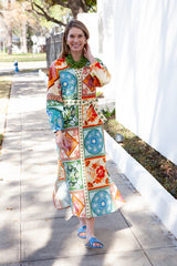 Riley Caftan in Neon Tile