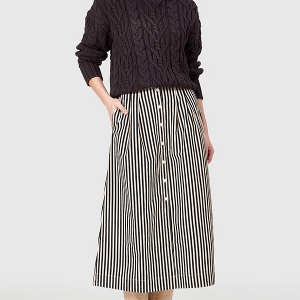 Scout Skirt in Ganache Pinstripe