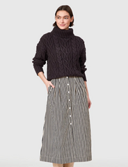 Scout Skirt in Ganache Pinstripe