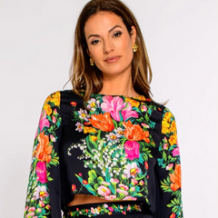 Gia Top in Centerpiece Black