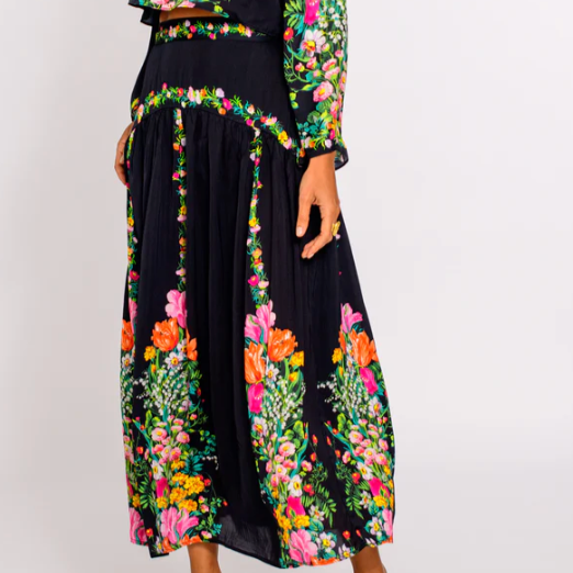 Phoebe Skirt in Centerpiece Black