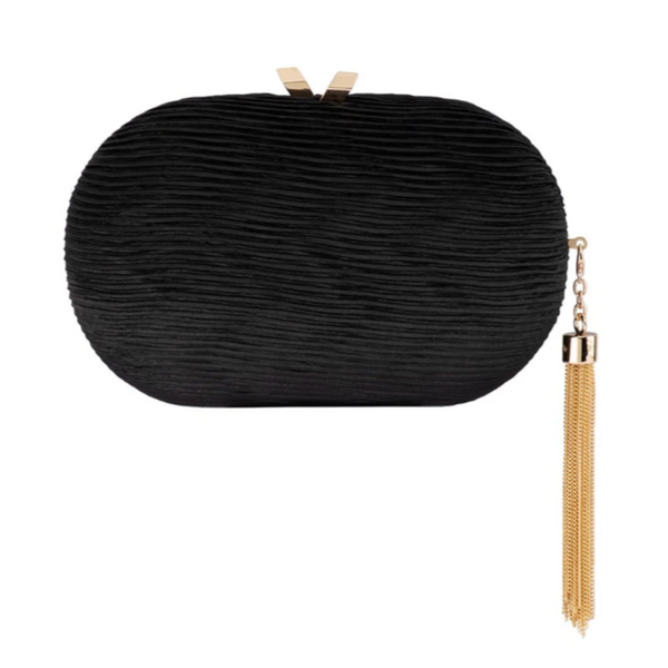 Natalie Pleated Oval Clutch