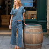 Sammie Wide Leg Pant Washed Chambray