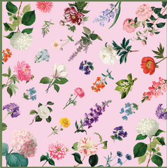 Les Fleurs Scarf in Pink/Blue