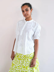 Sesame Blouse with White Flowers