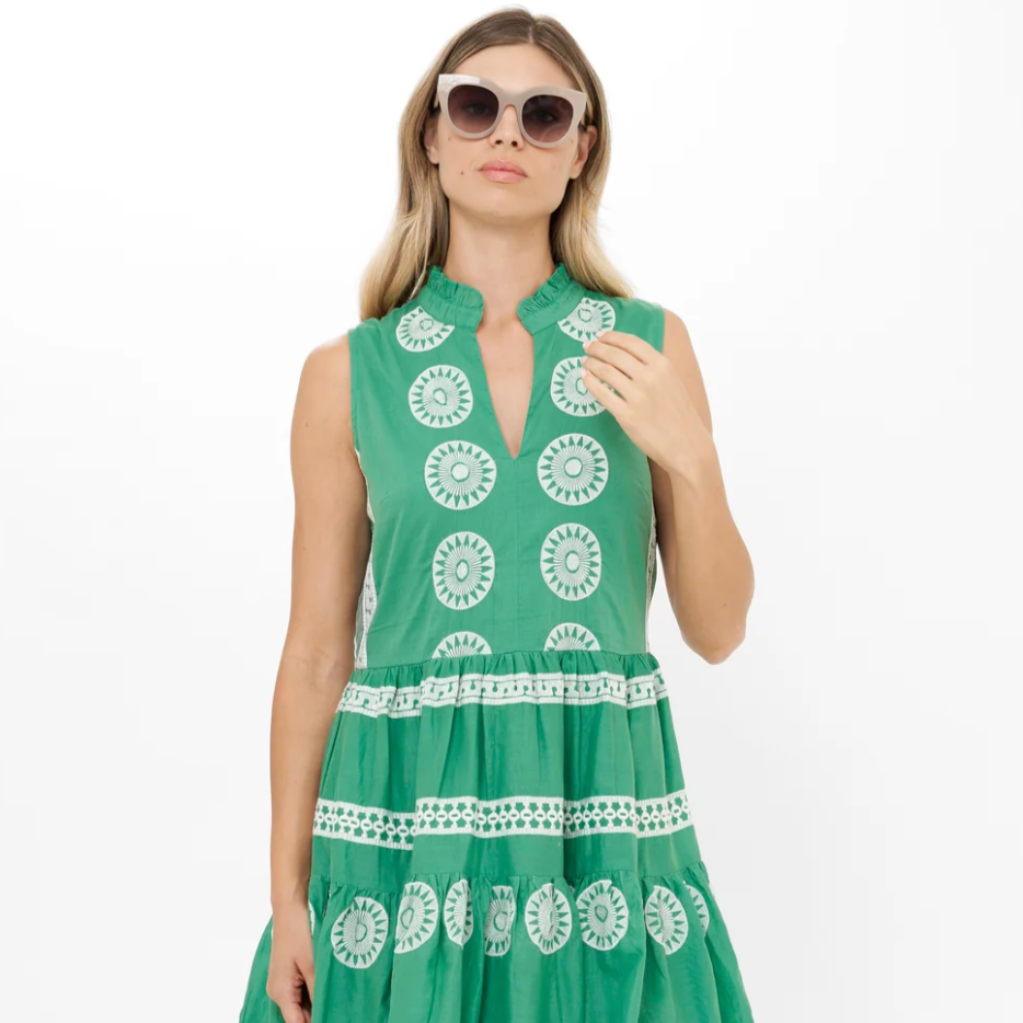 Yoke Dress in Soleil Green