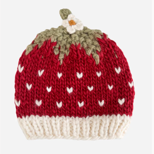 Strawberry Hat in Red/Cream