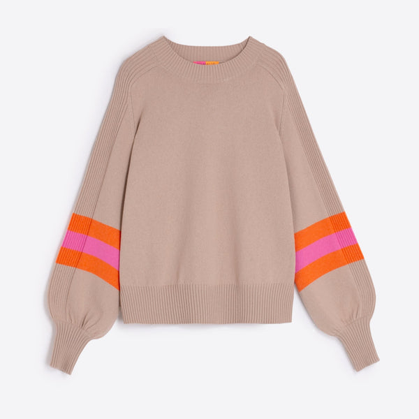 Striped Balloon Sleeve Sweater