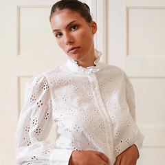 Sweet Grass Blouse in White Lace