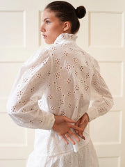 Sweet Grass Blouse in White Lace