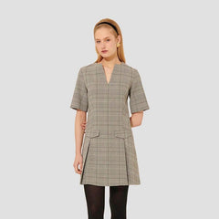 Riyu Dress in Glen Plaid