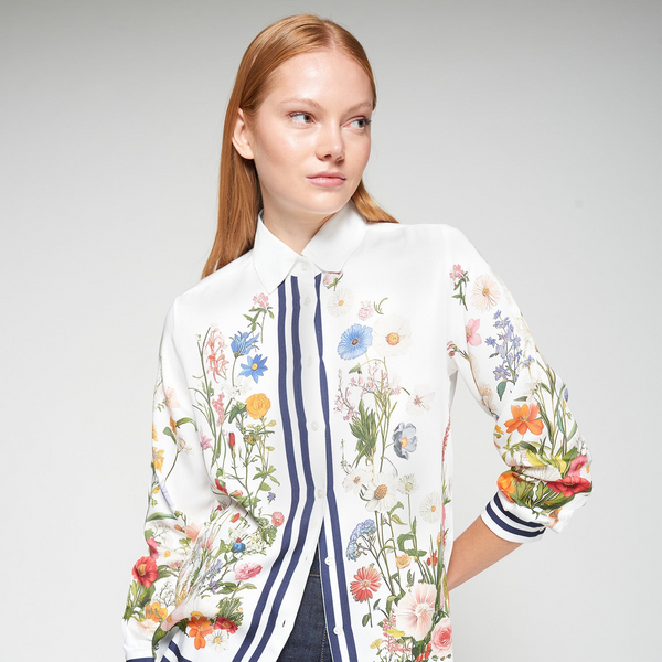 Annalisa Dress in Denim Embroidery