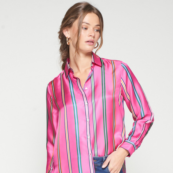 Tea Shirt in Pink Striped