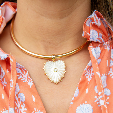 Malene Mother of Pearl Heart Charm